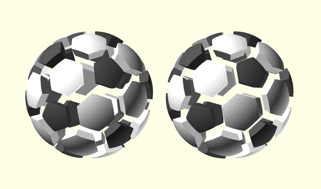 Hình khối Icosahedron cắt cụt dạng bóng đá tròn - Image 2