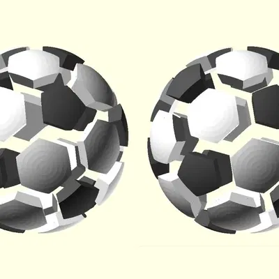 Hình khối Icosahedron cắt cụt dạng bóng đá tròn