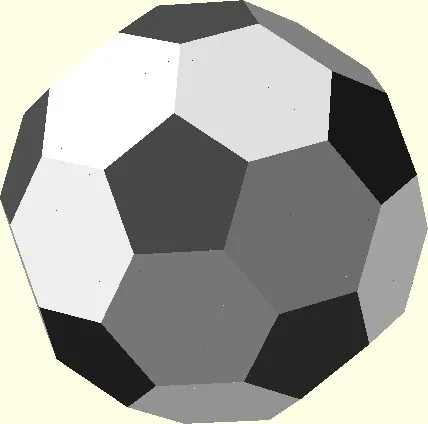 Hình khối Icosahedron cắt cụt dạng bóng đá tròn - Image 13