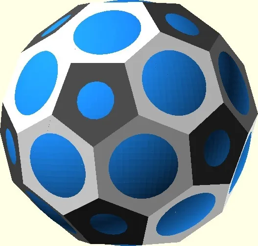 Hình khối Icosahedron cắt cụt dạng bóng đá tròn - Image 14