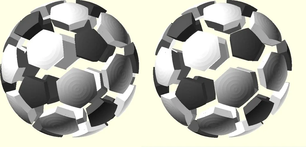 Hình khối Icosahedron cắt cụt dạng bóng đá tròn - Image 16