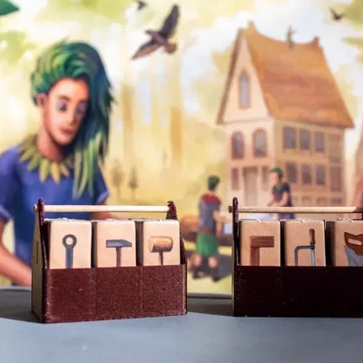 Hộp dụng cụ gỗ cho trò chơi board game Woodcraft