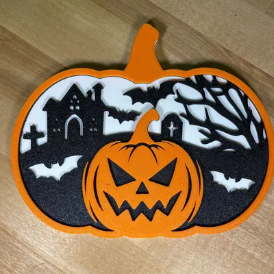 Đèn bí ngô Halloween nhiều lớp trang trí