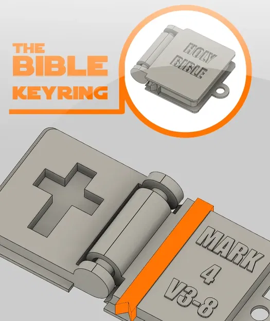 Móc chìa khóa Kinh Thánh với câu Kinh thánh truyền cảm hứng - Image 1