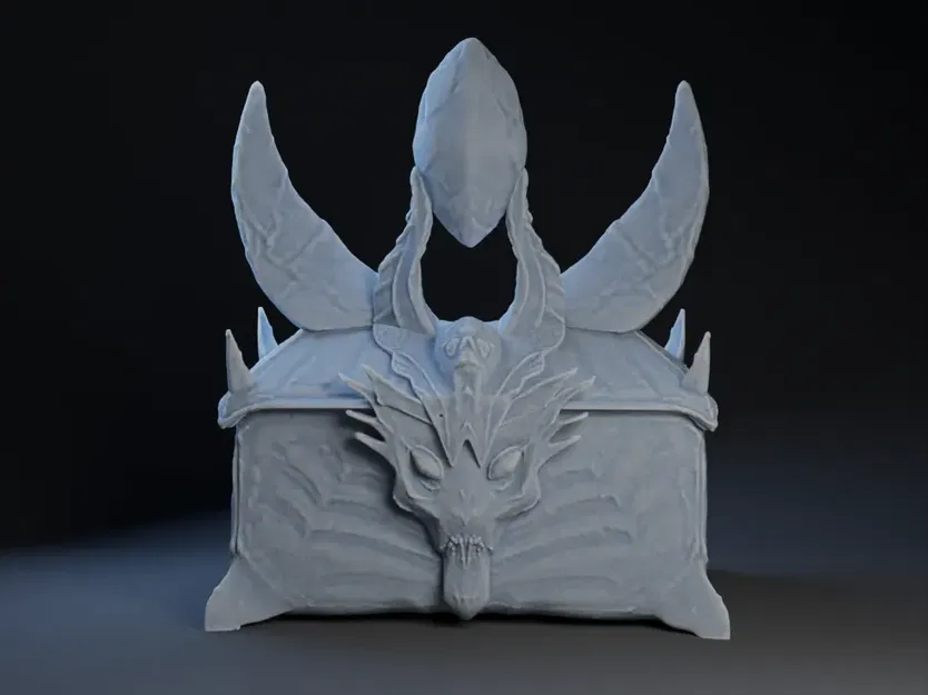 Hòm kho báu rồng/demon với ngọc lục bảo - Image 1