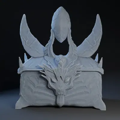 Hòm kho báu rồng/demon với ngọc lục bảo