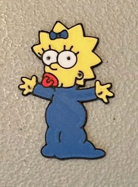 Nam châm Maggie Simpson nhiều màu sắc - Image 1