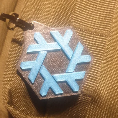 Móc khóa hình lục giác với logo Nix