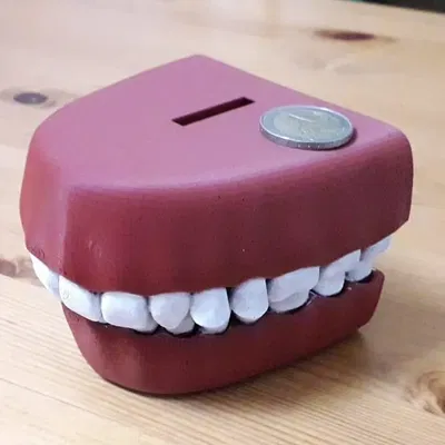 Két tiền tiết kiệm hình răng cho trẻ em