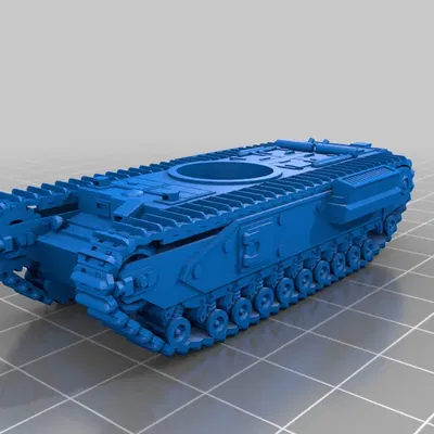 Xe tăng Churchill Crocodile dễ in 3D tỉ lệ 1/100