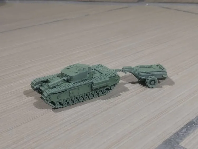 Xe tăng Churchill Crocodile dễ in 3D tỉ lệ 1/100 - Image 2