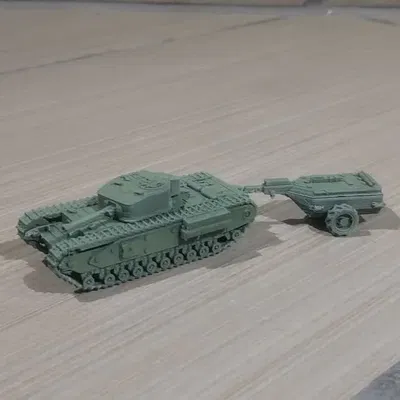 Xe tăng Churchill Crocodile dễ in 3D tỉ lệ 1/100