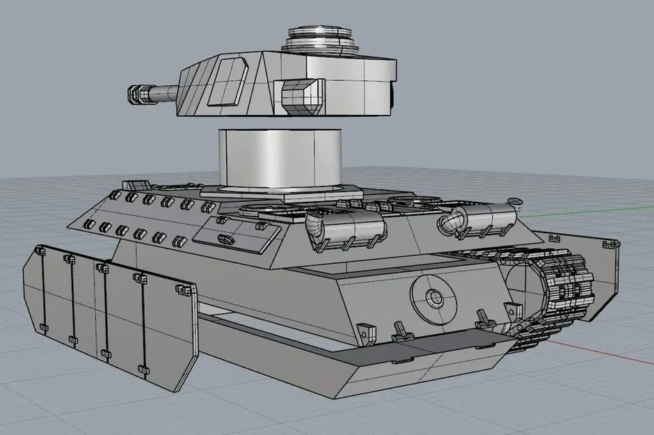 Xe tăng E-25 dễ in 3D tỉ lệ 1/100 - Image 3