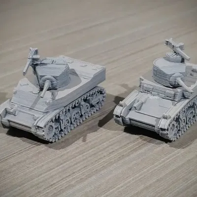 Mô hình xe tăng M3 và M5 Stuart dễ in 1/100