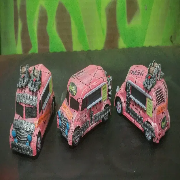 Xe tải kem Gaslands/Hotwheels với bánh xe Mooneye - Image 1