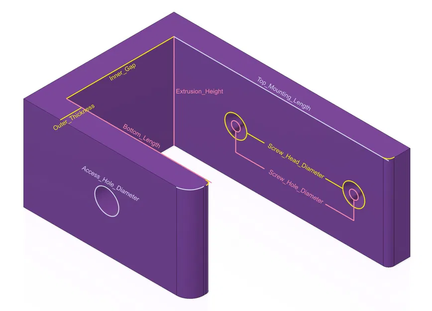 Giá đỡ laptop treo tường hoặc dưới bàn (Fusion 360) - Image 1