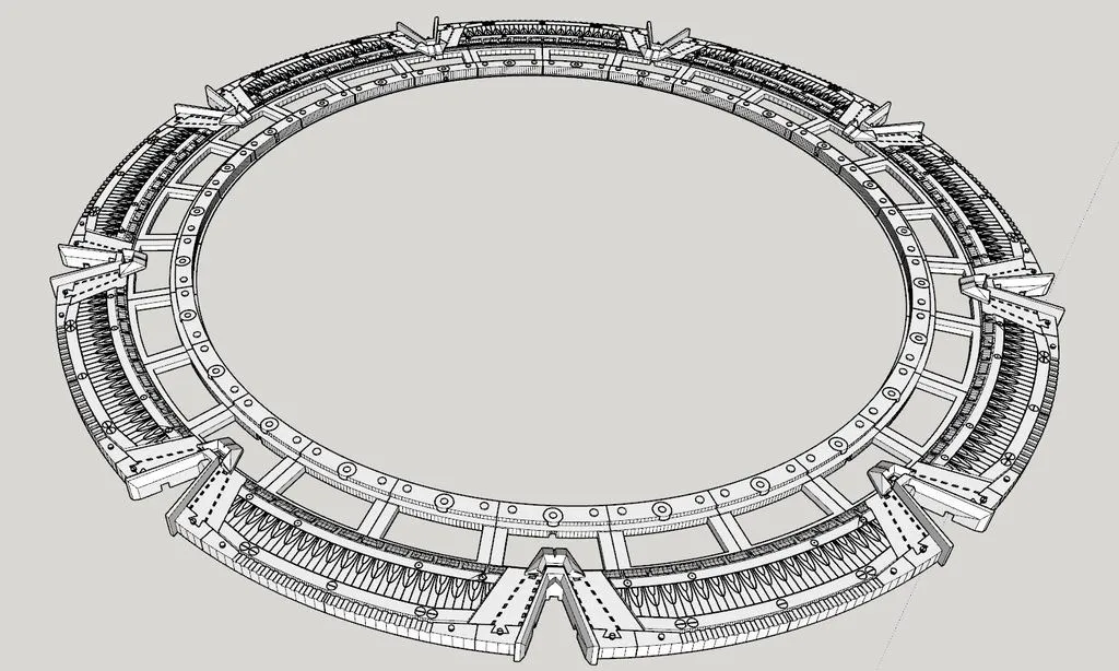 Cổng sao 3D - Phần ngoài cho mô hình Stargate 5ft - Image 3