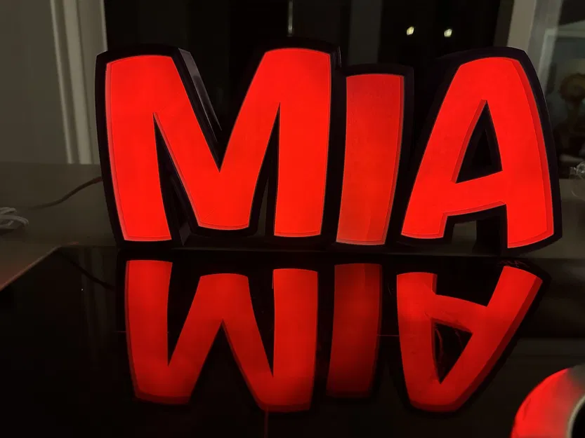Đèn LED tên "MIA" in 3D cho trẻ em - Image 1