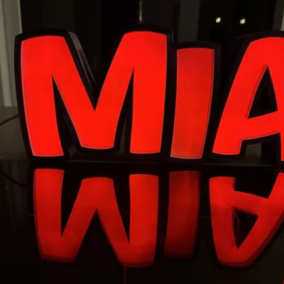 Đèn LED tên "MIA" in 3D cho trẻ em