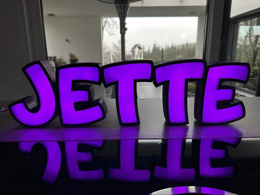 Đèn LED tên "JETTE" in 3D cho trẻ em - Image 1