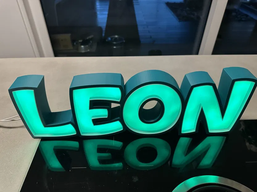 Đèn LED tên "LEON" in 3D cho trẻ em - Image 1