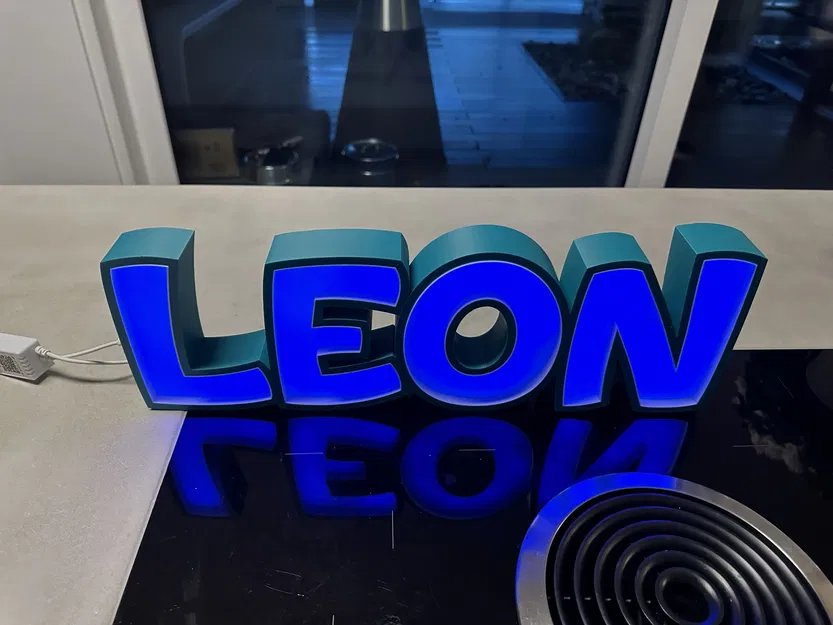 Đèn LED tên "LEON" in 3D cho trẻ em - Image 2