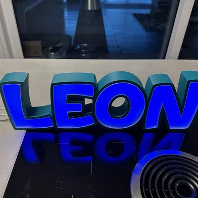 Đèn LED tên "LEON" in 3D cho trẻ em