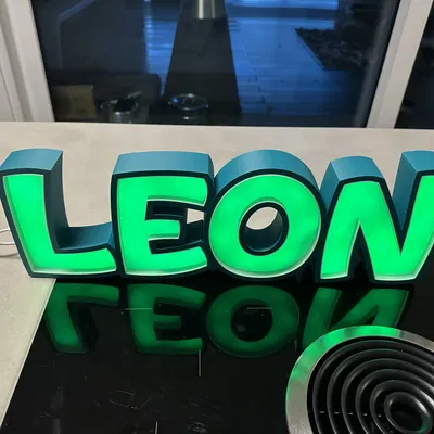Đèn LED tên "LEON" in 3D cho trẻ em