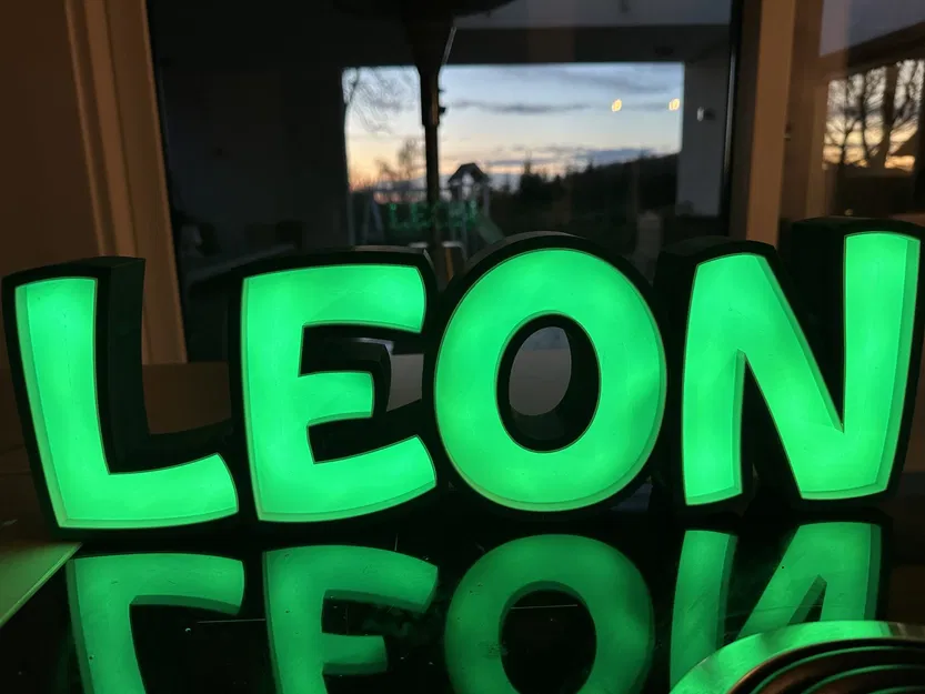 Đèn LED tên "LEON" in 3D cho trẻ em - Image 5