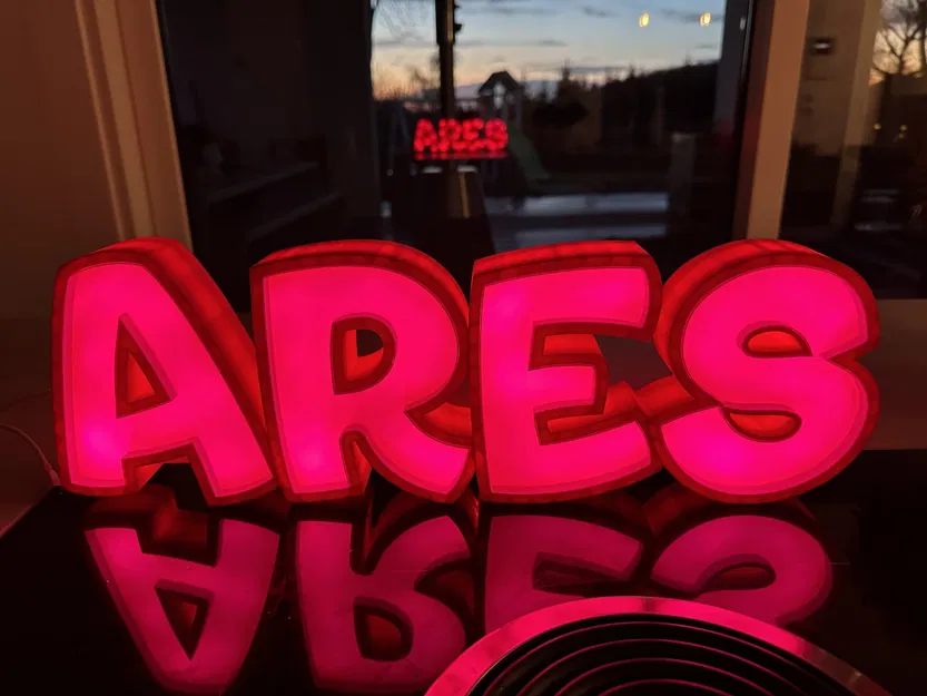 Đèn LED tên "ARES" in 3D cho trẻ em - Image 1