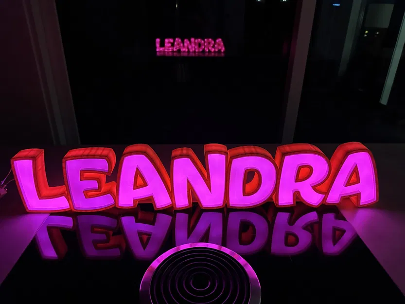 Đèn LED tên LEANDRA in 3D cho trẻ em - Image 1