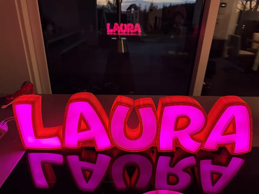 Đèn LED tên "LAURA" in 3D cho trẻ em - Image 1