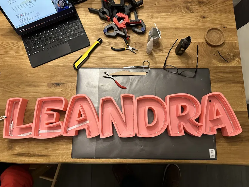 Đèn LED tên LEANDRA in 3D cho trẻ em - Image 2