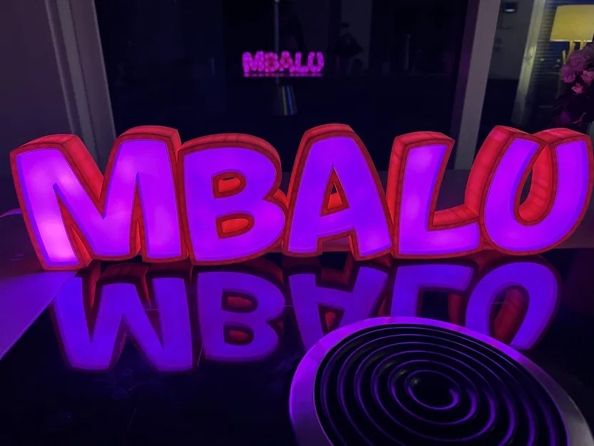 Đèn LED tên "MBALU" in 3D cho trẻ em - Image 1