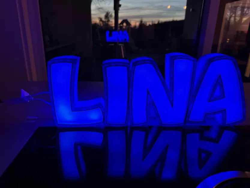 Đèn LED tên LINA in 3D cho trẻ em - Image 1
