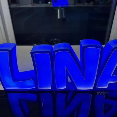 Đèn LED tên LINA in 3D cho trẻ em