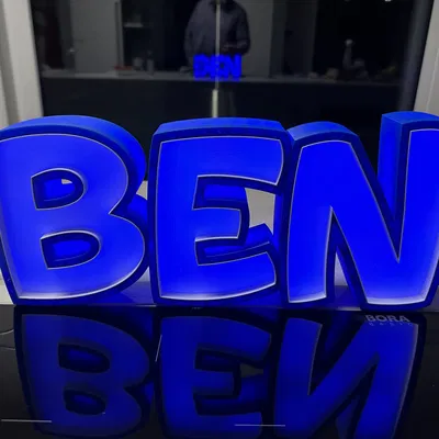 Đèn LED tên "BEN" in 3D cho trẻ em