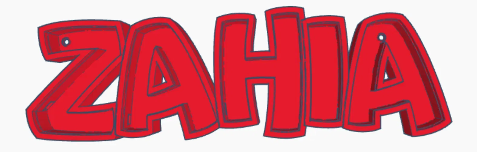 Đèn LED tên ZAHIA in 3D cho trẻ em - Image 1