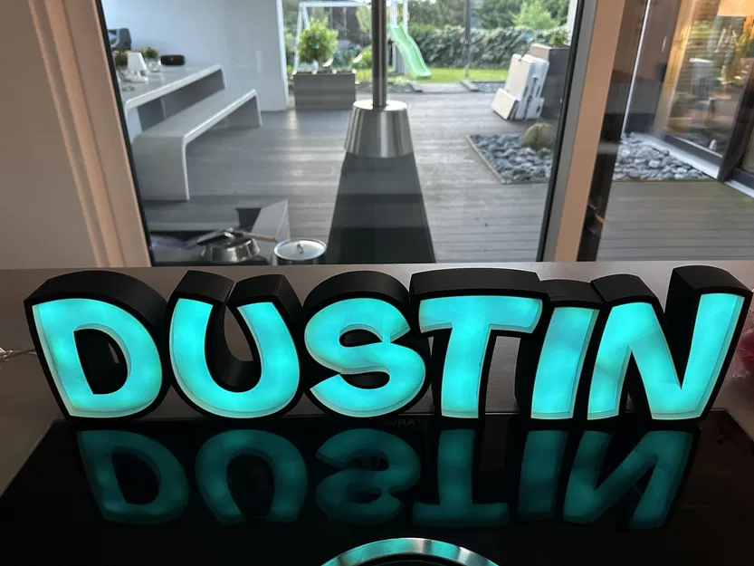 Đèn LED tên DUSTIN - Mô hình đèn in 3D cá nhân hóa - Image 1