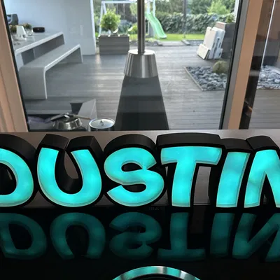 Đèn LED tên DUSTIN - Mô hình đèn in 3D cá nhân hóa