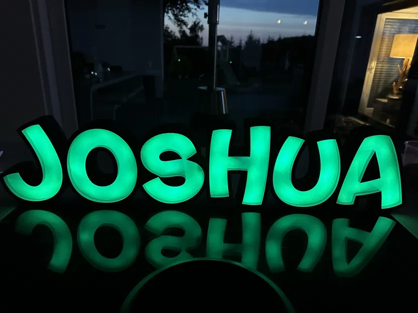 Đèn LED tên JOSHUA có thể in được - Image 1