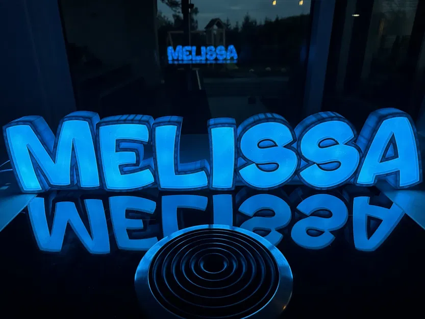 Đèn LED tên "MELISSA" in 3D cho trẻ em - Image 1