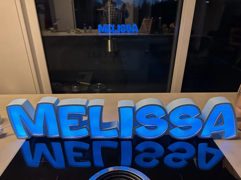 Đèn LED tên "MELISSA" in 3D cho trẻ em - Image 2