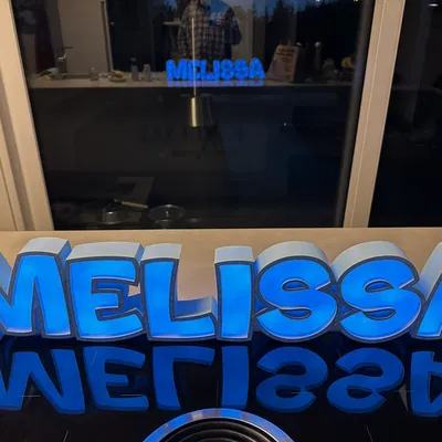 Đèn LED tên "MELISSA" in 3D cho trẻ em