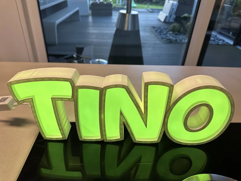 Đèn LED tên TINO in 3D cho trẻ em - Image 1