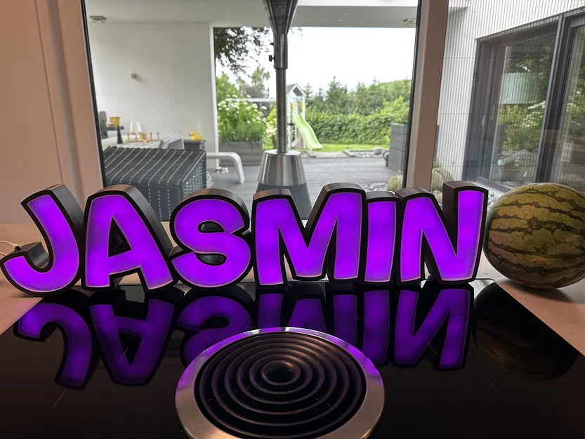 Đèn LED tên "JASMIN" in 3D cho trẻ em - Image 1