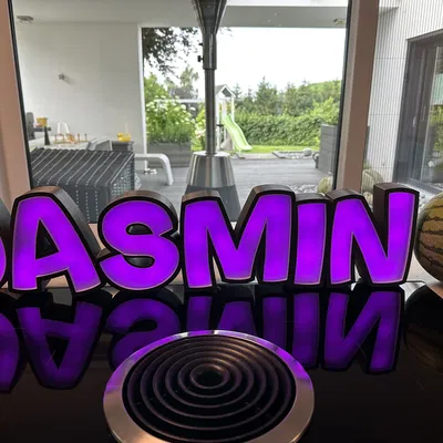 Đèn LED tên "JASMIN" in 3D cho trẻ em