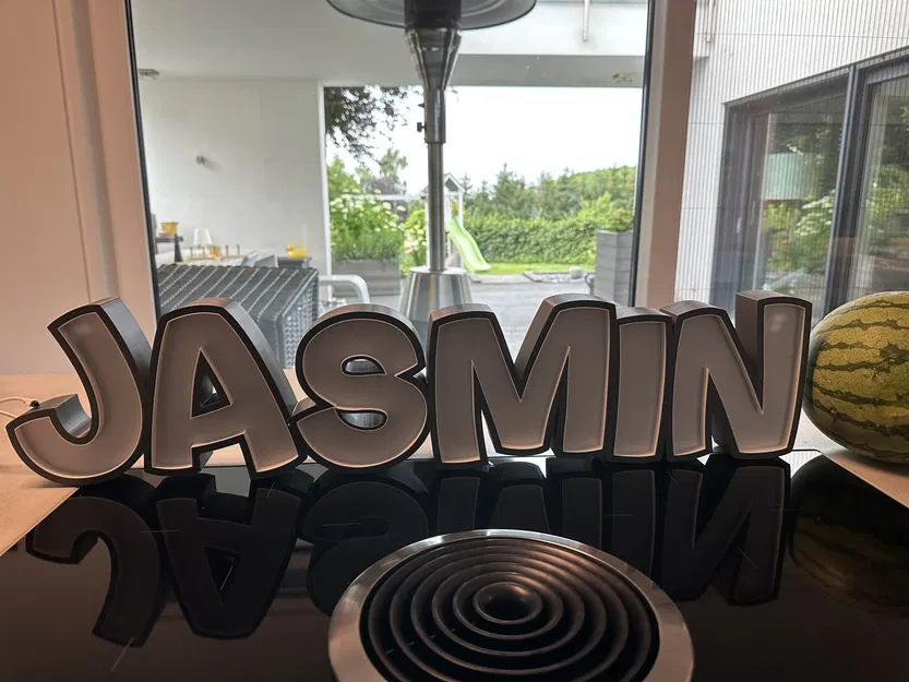 Đèn LED tên "JASMIN" in 3D cho trẻ em - Image 2