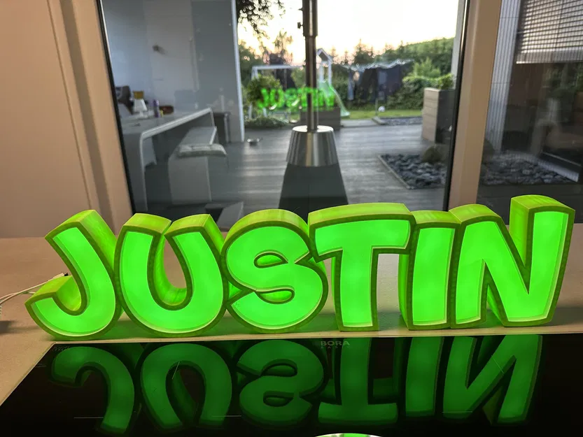 Đèn LED tên "JUSTIN" cho trẻ em - Image 2