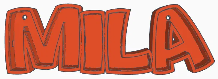 Đèn LED tên MILA cho trẻ em in 3D - Image 1